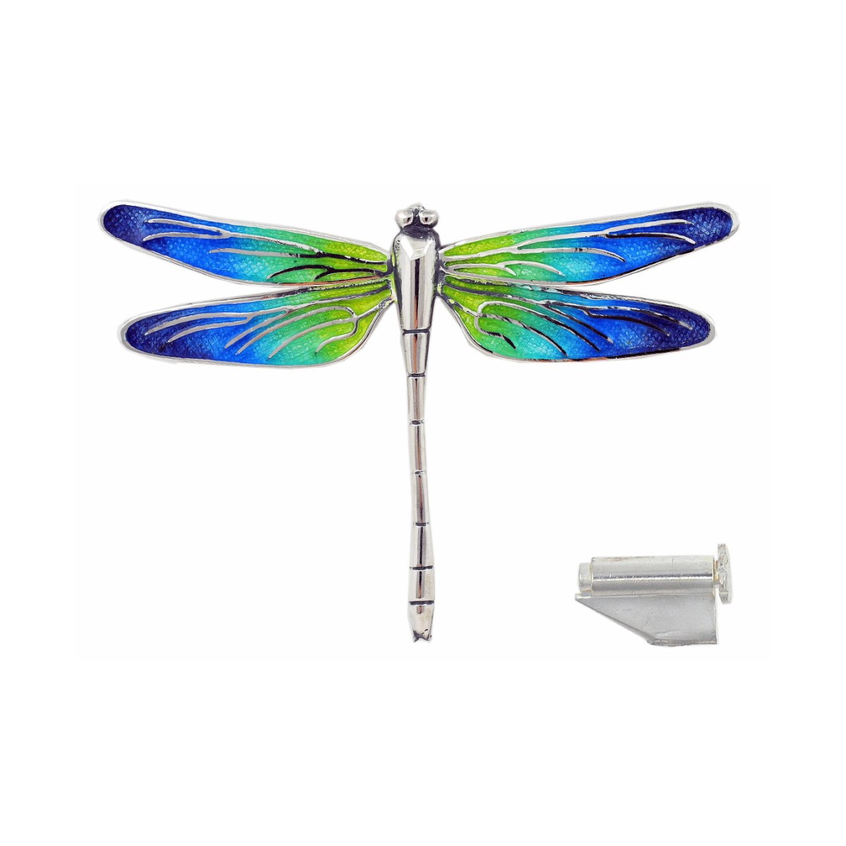 Blue-green big Dragonfly brooch van Arior Barcelona