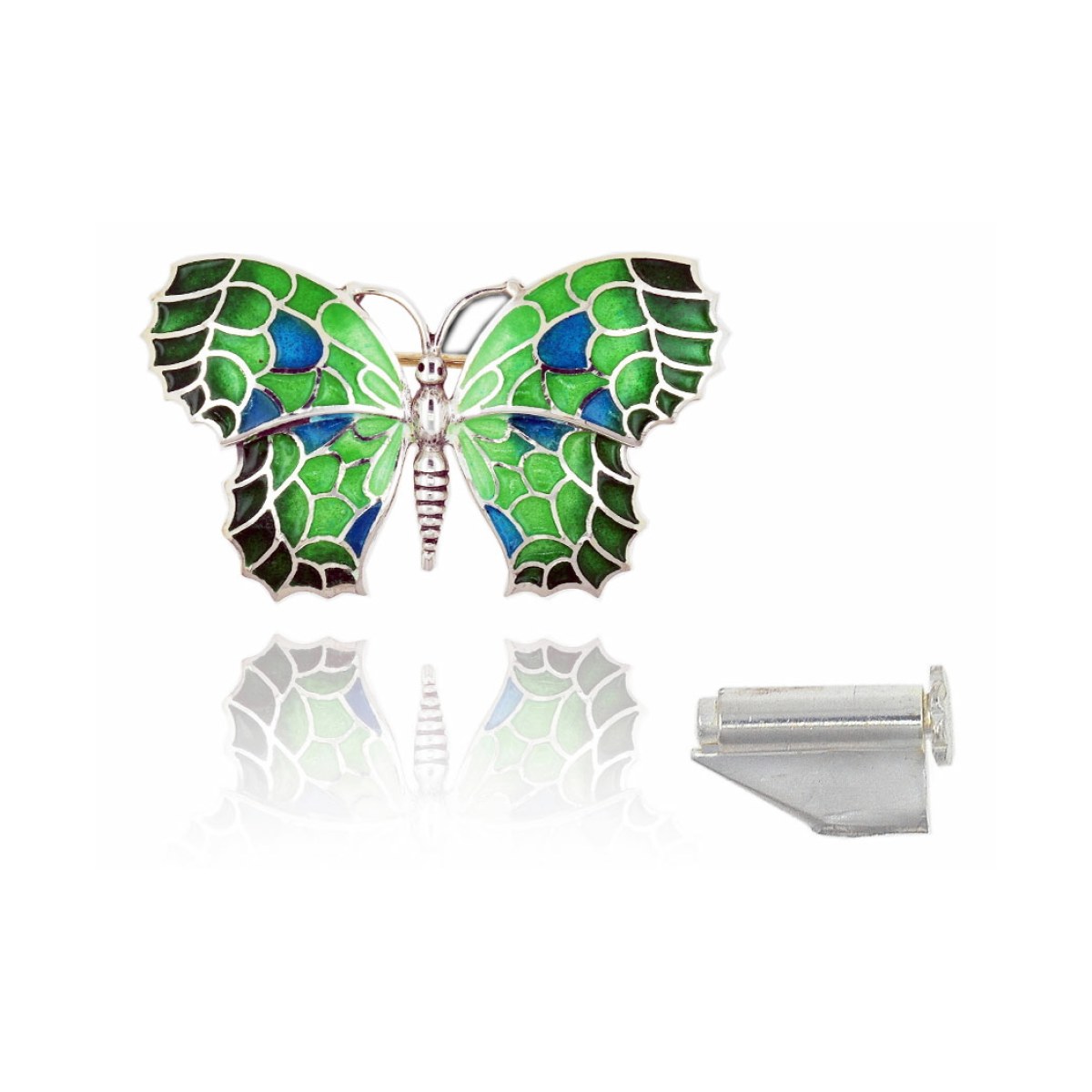 Mosaic "trencadís" Butterfly green medium brooch van Arior Barcelona
