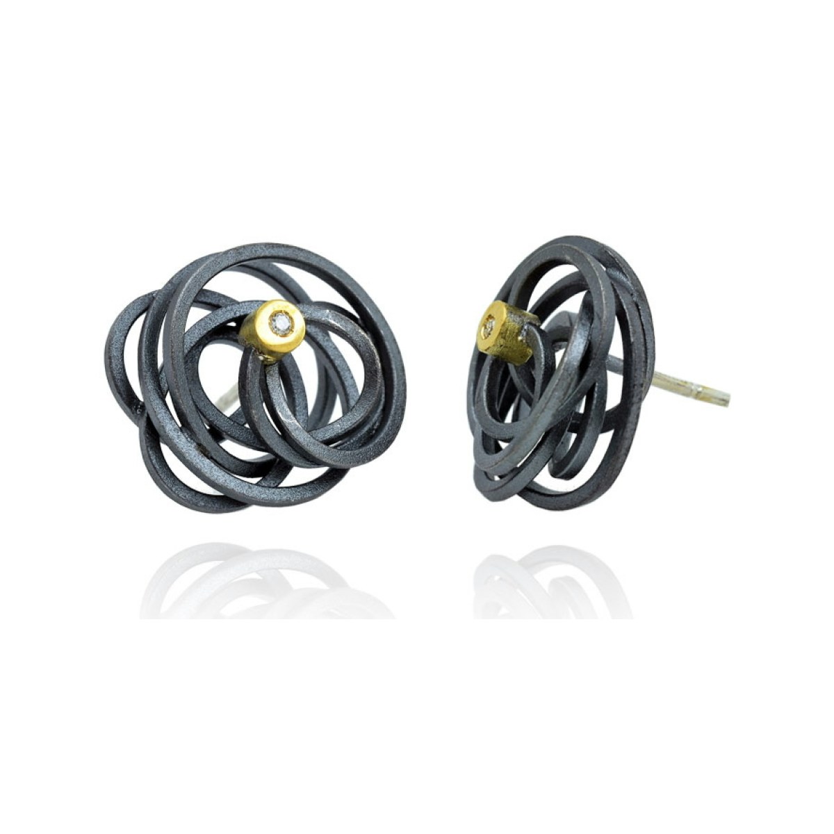 Caos silver&gold big earring van Arior Barcelona