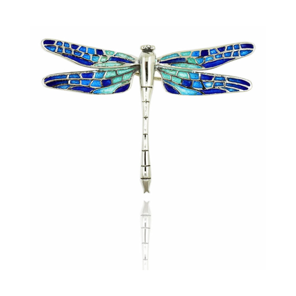 Small Blue 'Trencadis' Mosaic Dragonfly Pendant van Arior Barcelona