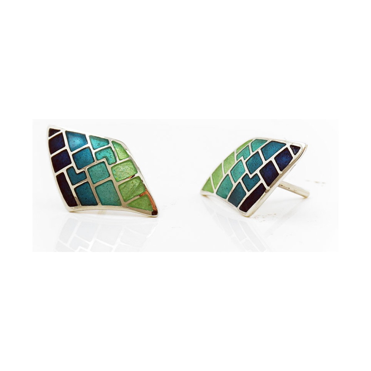 Pendientes gaudi verds trencadis van Arior Barcelona