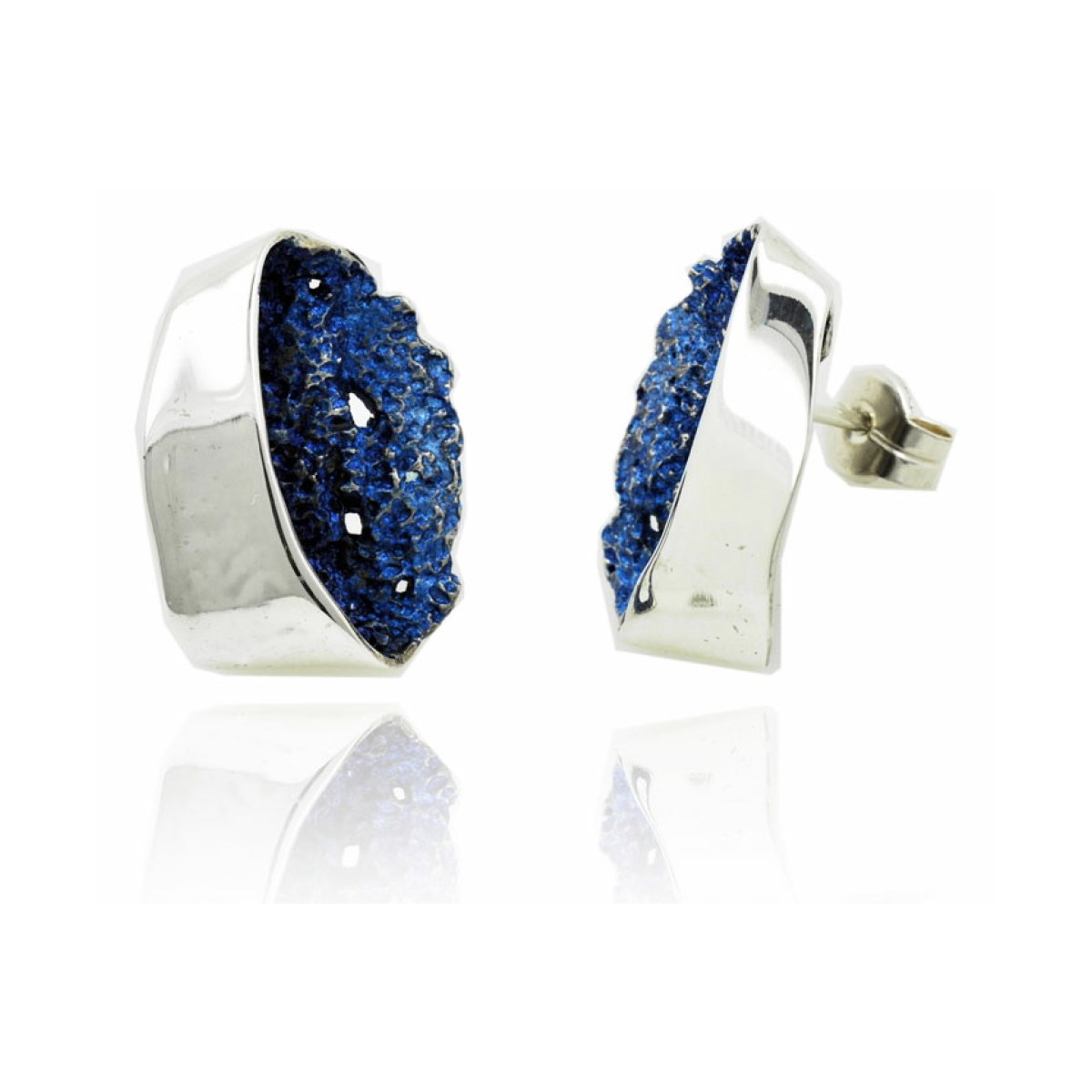 Electric-blue Gala big earrings van Arior Barcelona