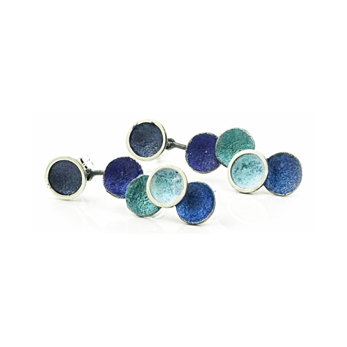 Singular blue 2 pieces large 5R earrings van Arior Barcelona
