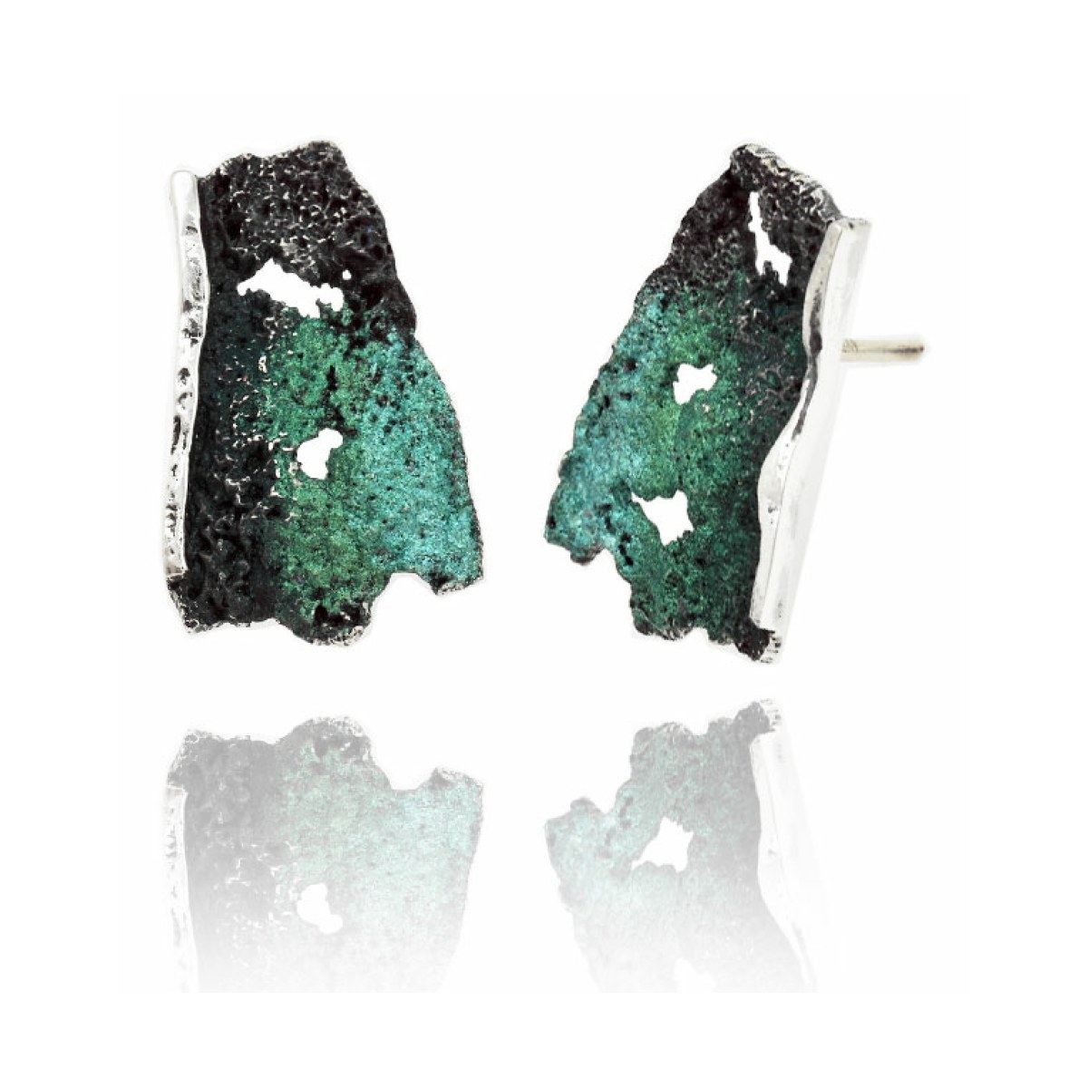 One-piece big earring intenzza emerald green van Arior Barcelona