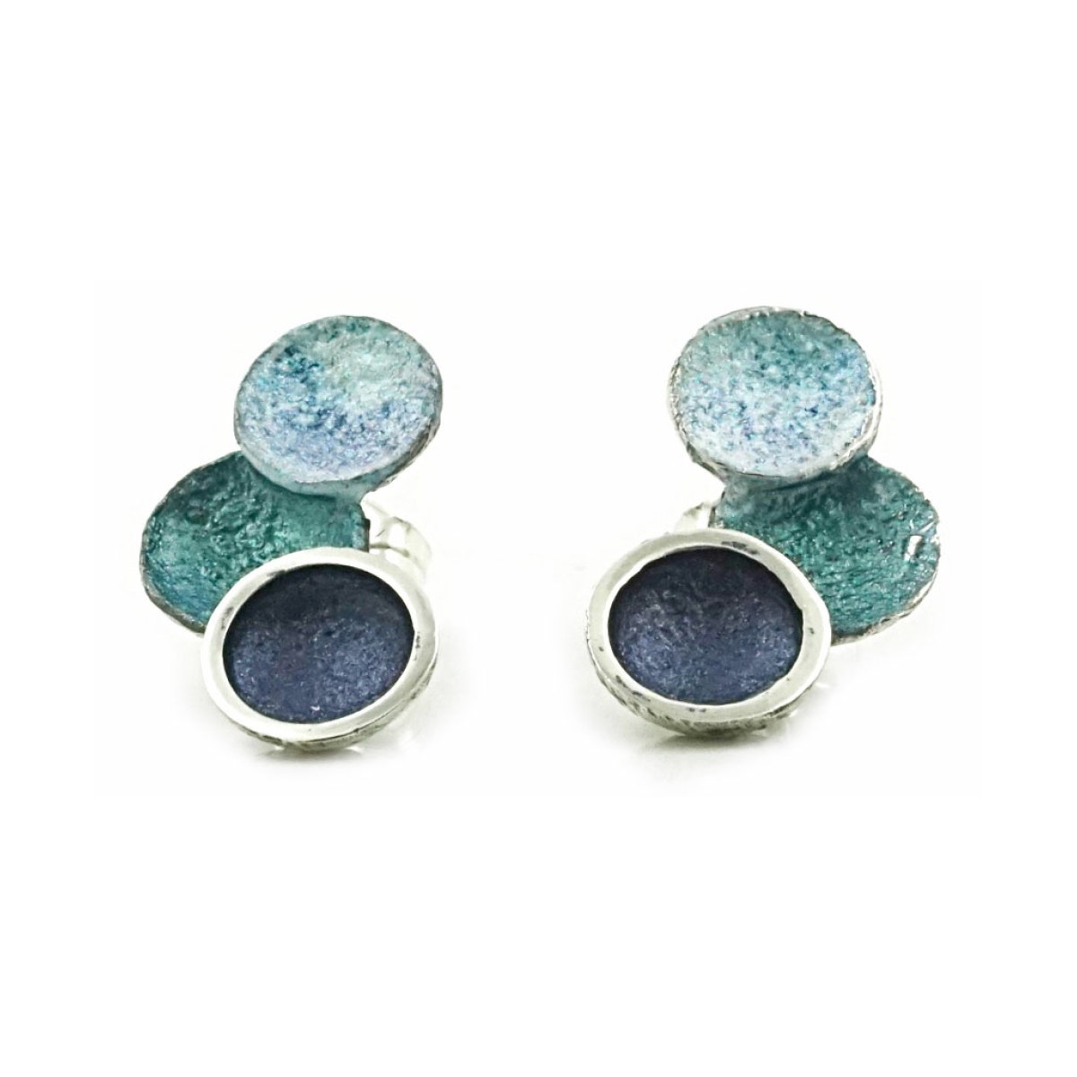 Singular blue 3 round earring van Arior Barcelona