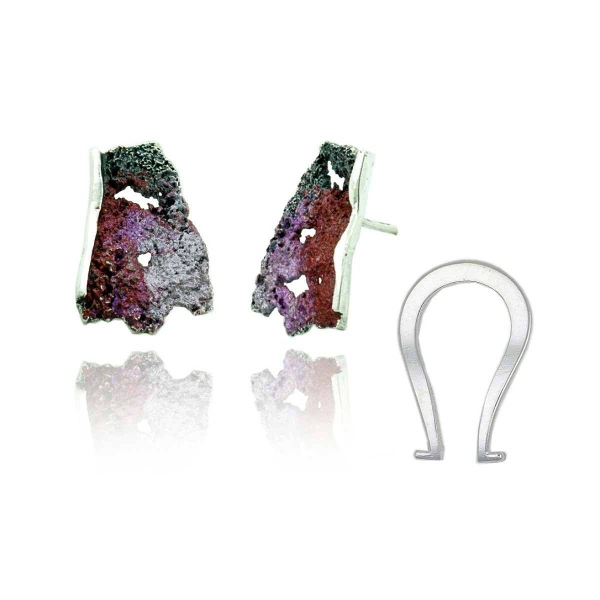 Medium red Intenzza earrings van Arior Barcelona